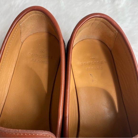 Sezane Vicky Soft Carmel Loafers with Gold Chain Detail | 36 - Picture 9 of 14